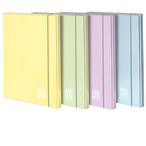 Cartella 3 lembi c/elast. dorso 12mm colori assortiti Pastel One Color Blasetti